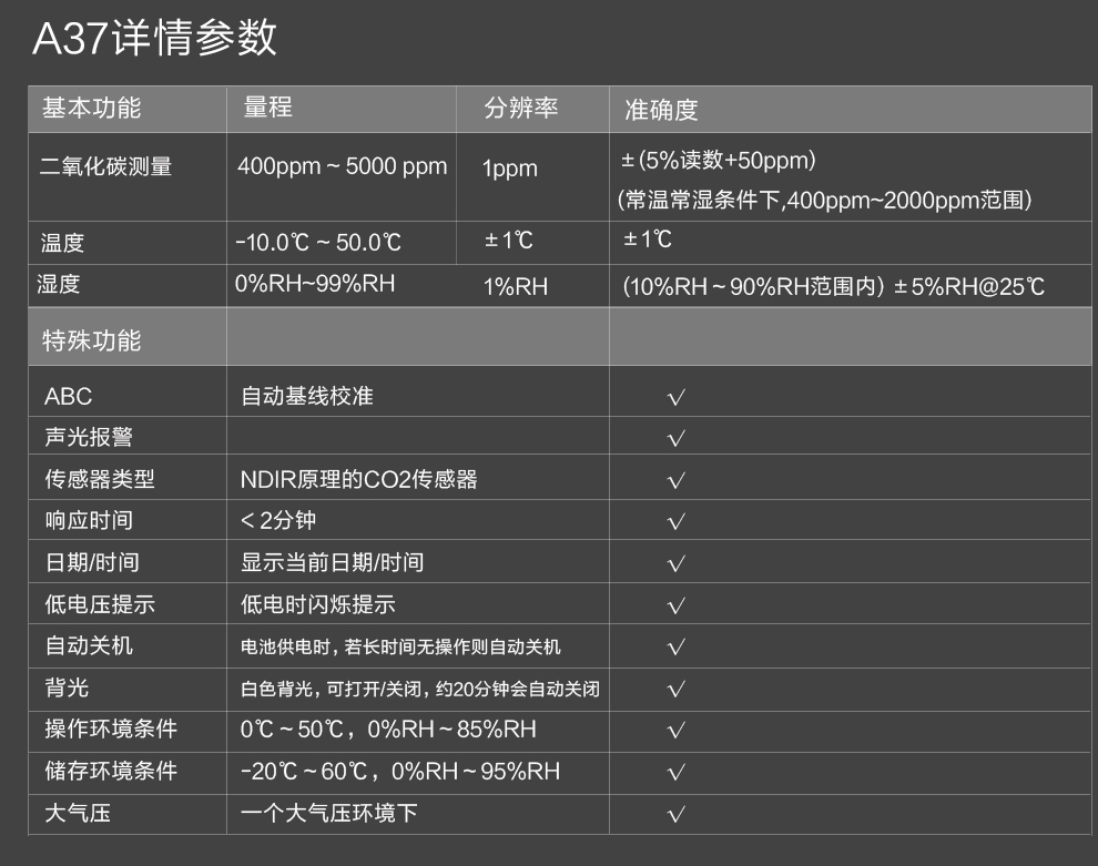 优利德a37气体检测仪