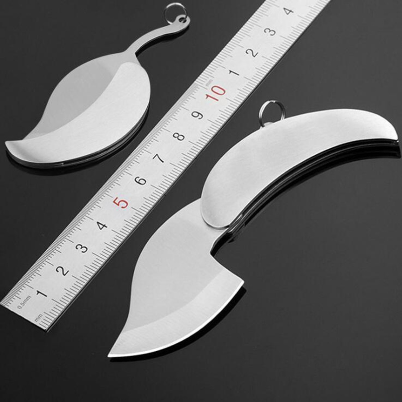 fonoun户外不锈钢柳叶刀随身工具时尚刀家用迷你水果刀折叠刀nk27白色