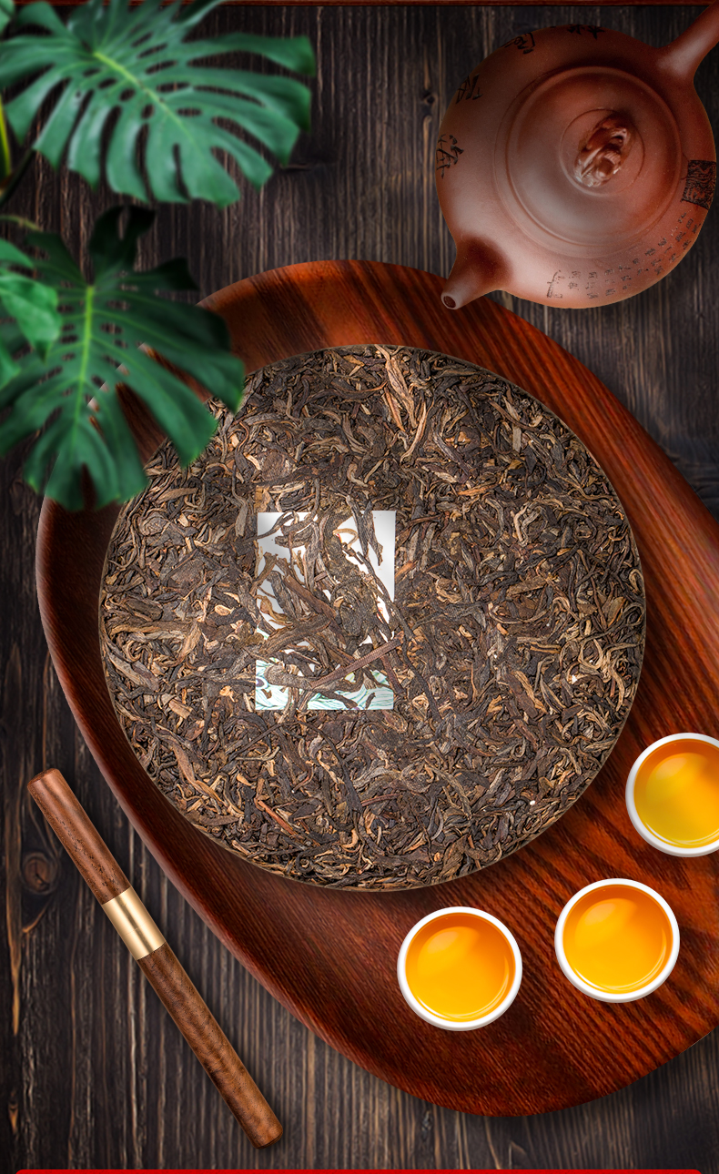 醉然香茶叶云南老树普洱茶生普孔雀生茶茶饼357g普洱生茶