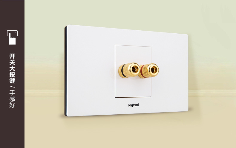 罗格朗118型插座面板尚超风一位音响音箱插座二头音频墙壁电源插