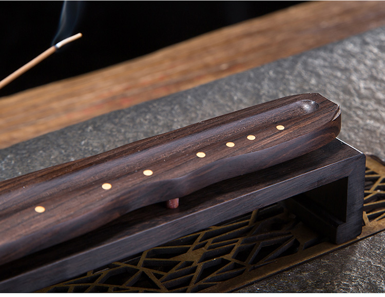 迦印堂 木质卧香炉 檀香线香炉 焚香炉 家用茶道 卧香盒 香薰灯炉