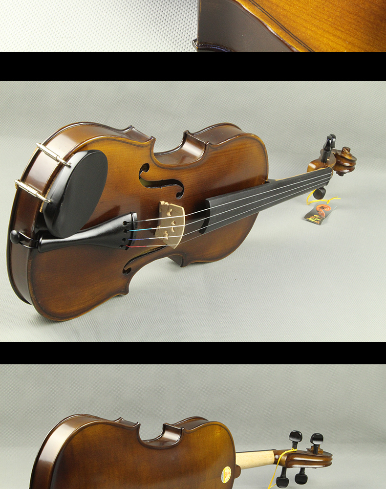 红棉小提琴v006哑光仿古手工实木考级小提琴成人儿童初学者
