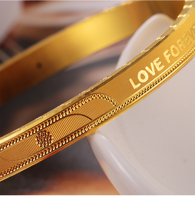 黄金码头 3d硬金足金999cnc精品手镯女送女友爱人表白求爱首饰礼物