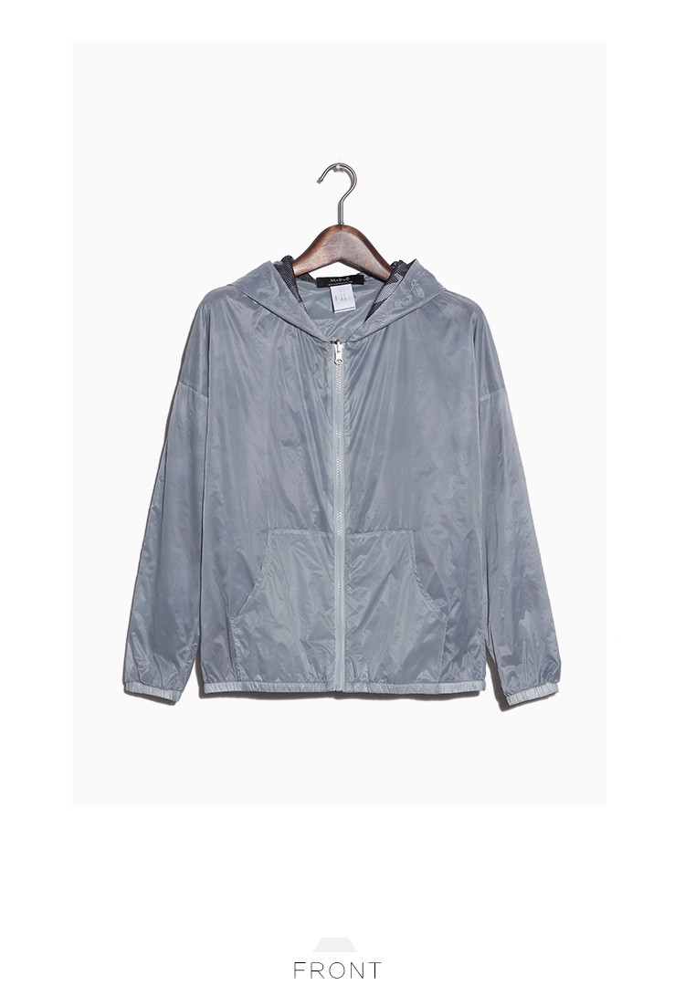 2015春夏韩版新款尼龙连帽撞色外套韩版防风拉链开衫防晒衣181445