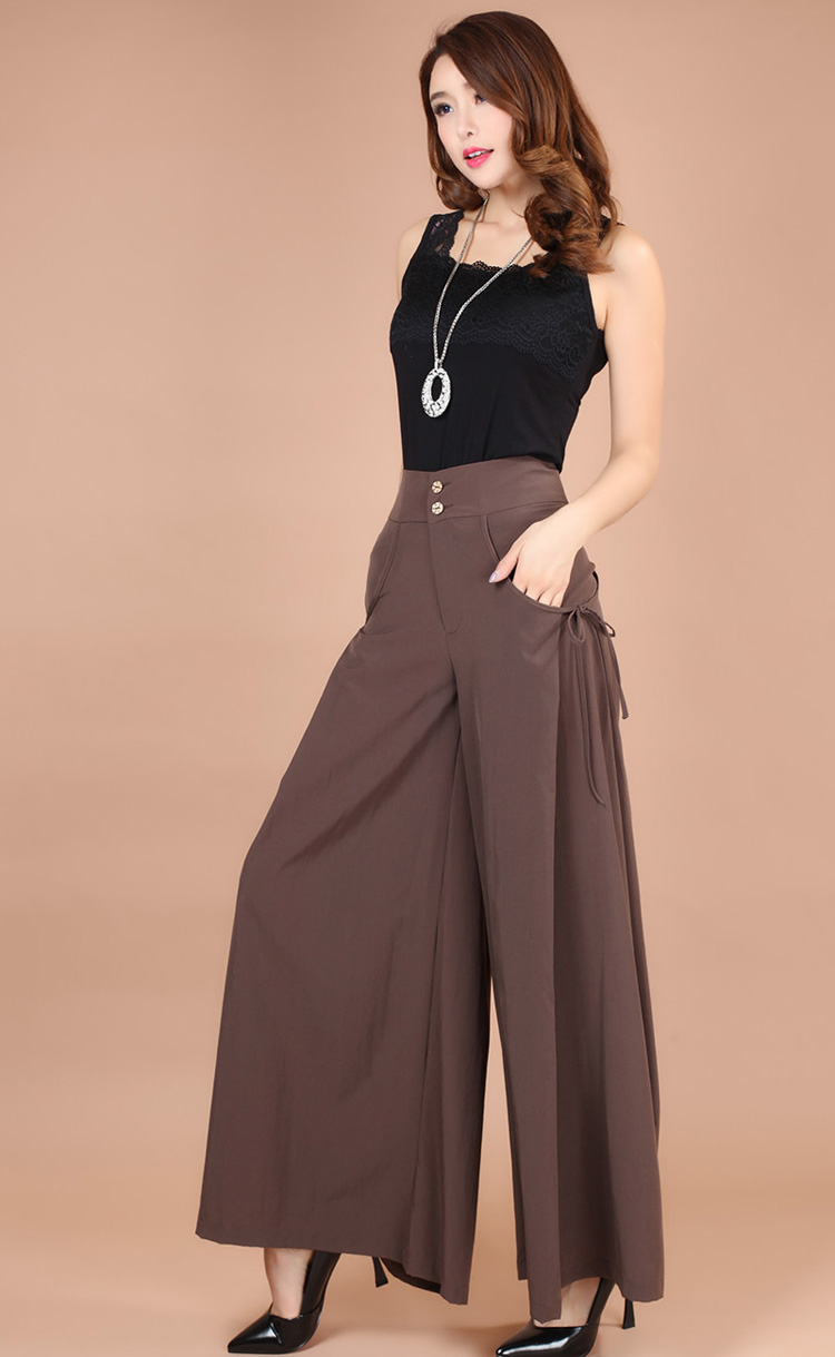 春夏新款韩版休闲裤阔腿裤裙裤跳舞飘逸肥腿裤高腰显瘦大脚裤女