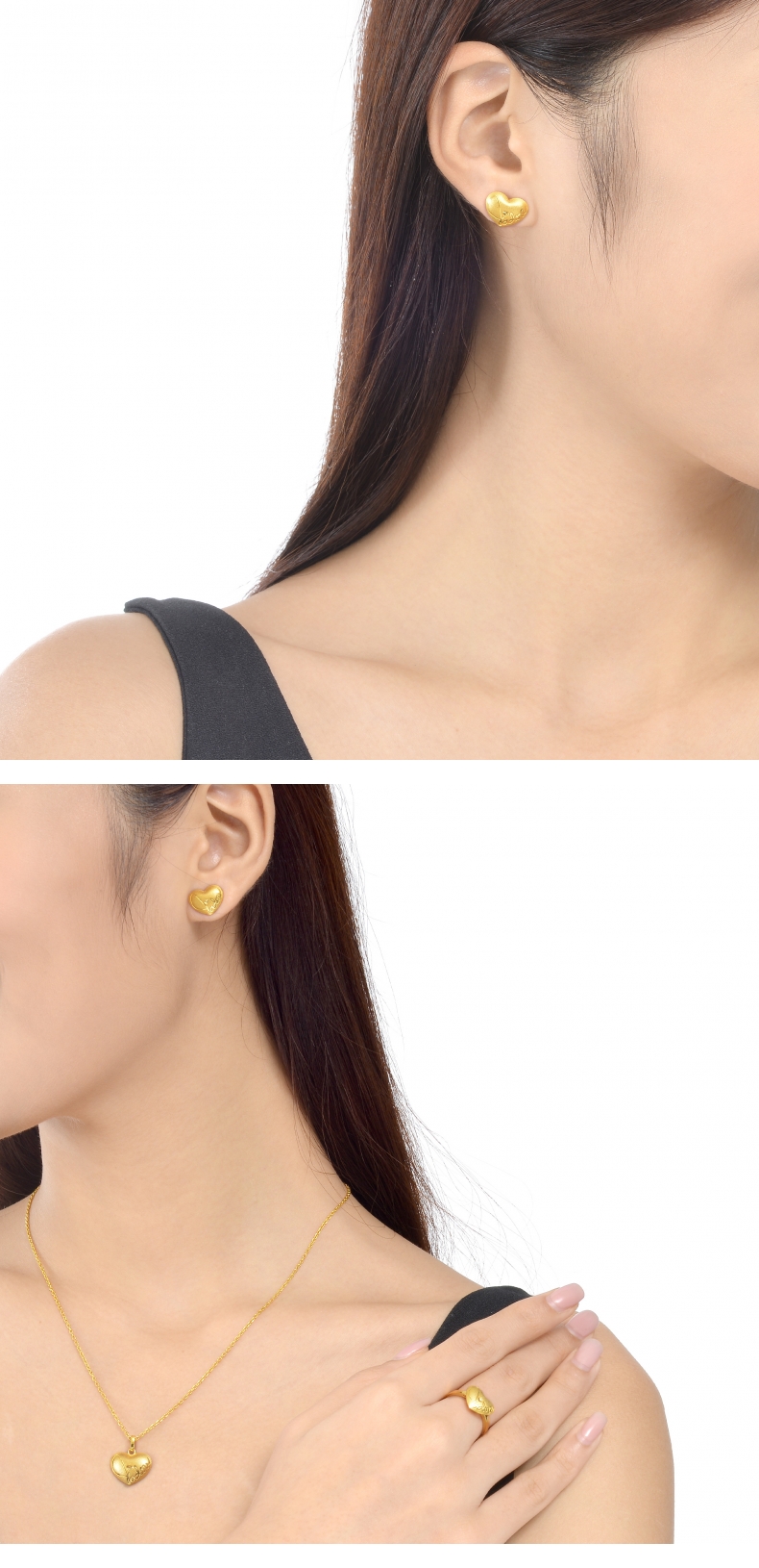 周生生(chow sang sang)珠宝足金恋慕黄金耳钉 耳环 耳饰 耳坠 女款