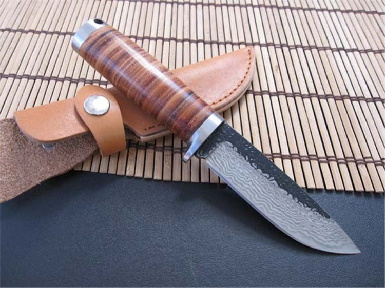 手工锻打千层钢屠狼小直刀户外刀具登山刀具水果刀收藏刀具