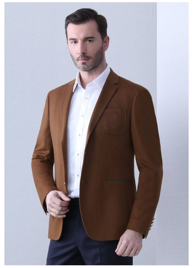 培罗蒙baromon男士商务休闲西装羊毛修身西服外套男士西服上衣edx4603