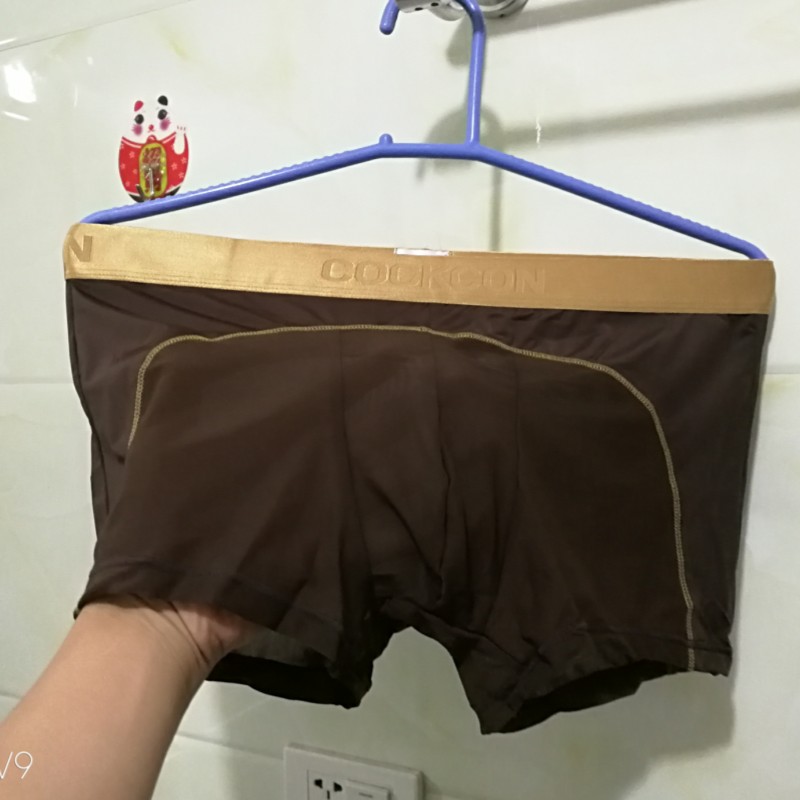 透明网纱内裤男透气夏季露jju凸囊袋肤色平角裤男士网眼裤头肤色m90