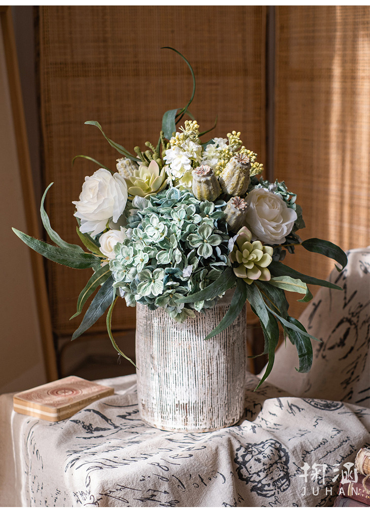 掬涵华胥梦仿真花束装饰绣球花艺手捧花客厅餐厅家居装饰干花摆件
