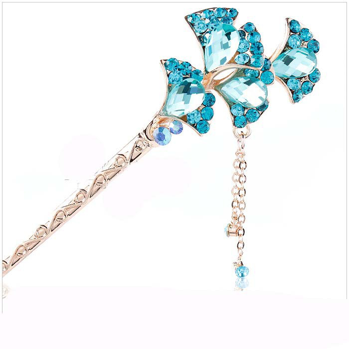 新娘头饰花型玻璃水晶水钻坠簪簪子钗ywxl7297送女朋友七夕情人节礼物