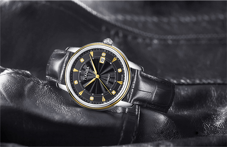 天霸(TIANBA)手表 时尚休闲复古男士皮带全自动机械手表专柜同款机械表 男TM8007.01PK黑色 黑色