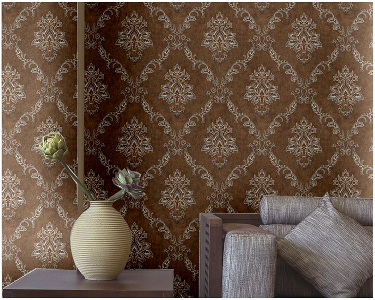 壹德壹墙纸/墙布 简约欧式大马士革防水墙纸客厅餐厅饭店包厢酒店客房