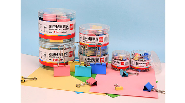 得力长尾票夹855425mm448个筒