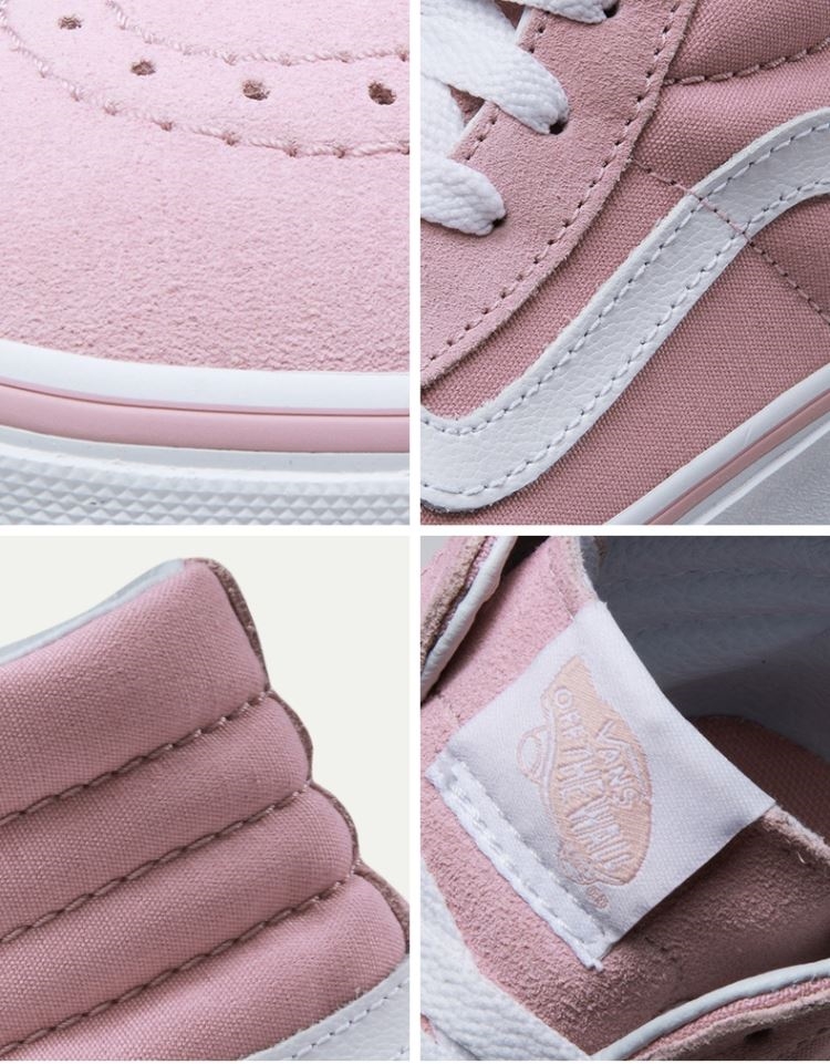 vans范斯经典女鞋粉色高帮sk8hi帆布鞋樱花粉板鞋vn0a32r2lvh