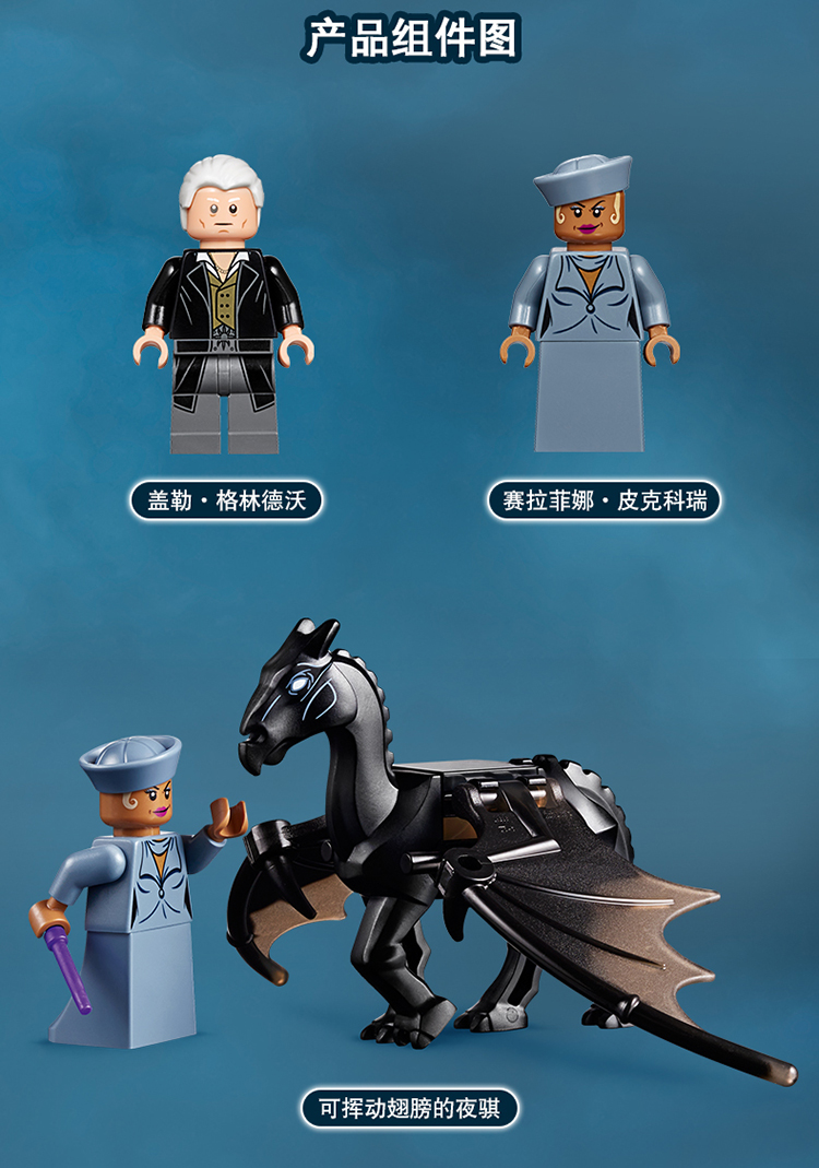 lego乐高03神奇动物在哪里格林德沃大逃亡75951积木玩具