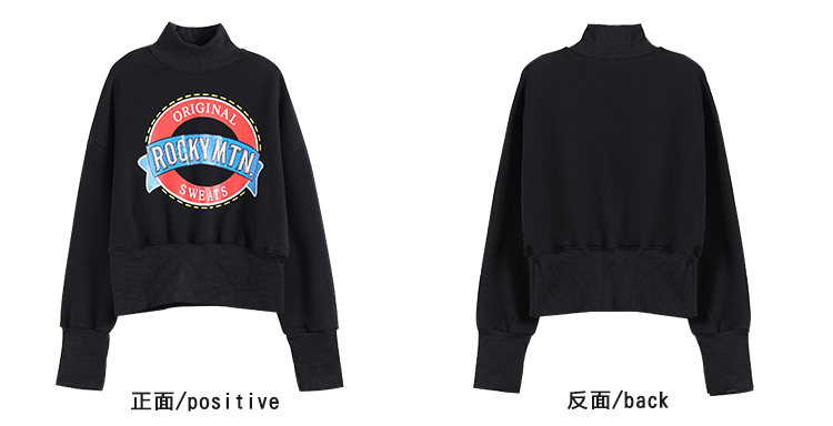 la maxpa女士卫衣/帽衫 新款式加绒套头卫衣女短款高领秋冬新款加厚