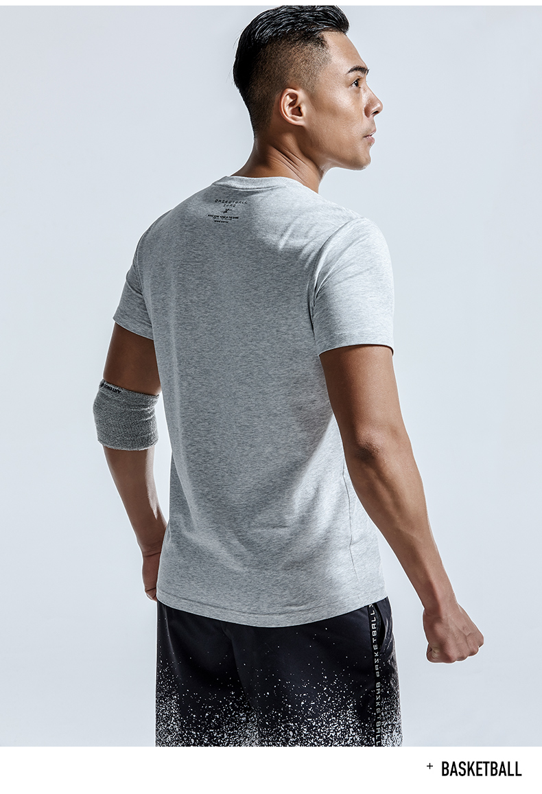 安踏短袖男子t恤2019新款夏季透气字母休闲运动短t上衣男