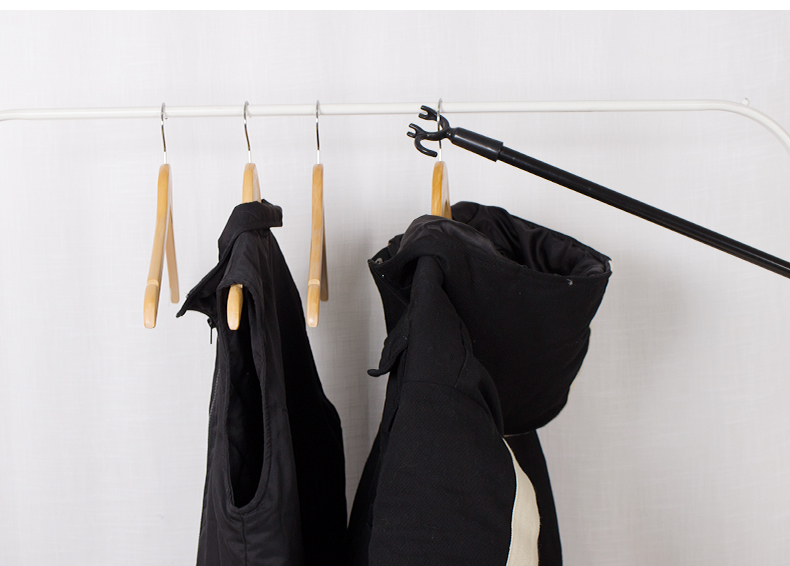 定制衣叉头黑色铝合金伸缩撑衣杆家用晾衣杆子晾衣叉挑衣杆叉衣棍大叉