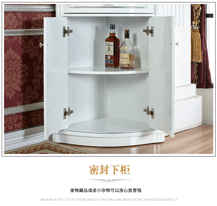 工匠时光三角酒柜墙角柜欧式客厅转角柜拐角柜实木餐边柜弧扇形角落