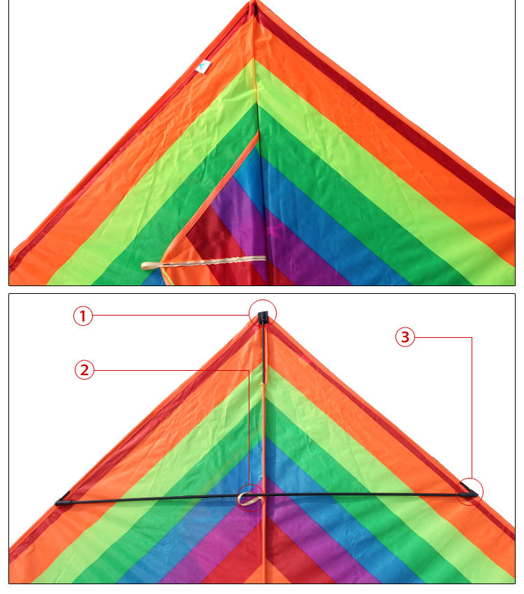 风筝彩条风筝彩虹反正儿童卡通风筝三角好飞风筝