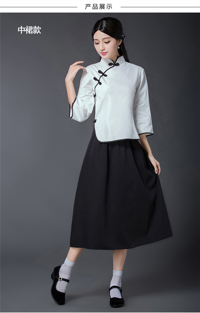 薇姬桑妮民国学生装中长裙女五四青年装民国套装演出服民国服装民国风