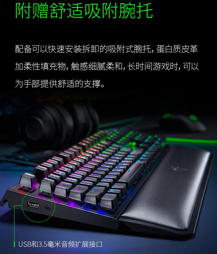 雷蛇(razer)键盘黑寡妇蜘蛛精英版-绿轴rz03-02620100-r3m1 雷蛇