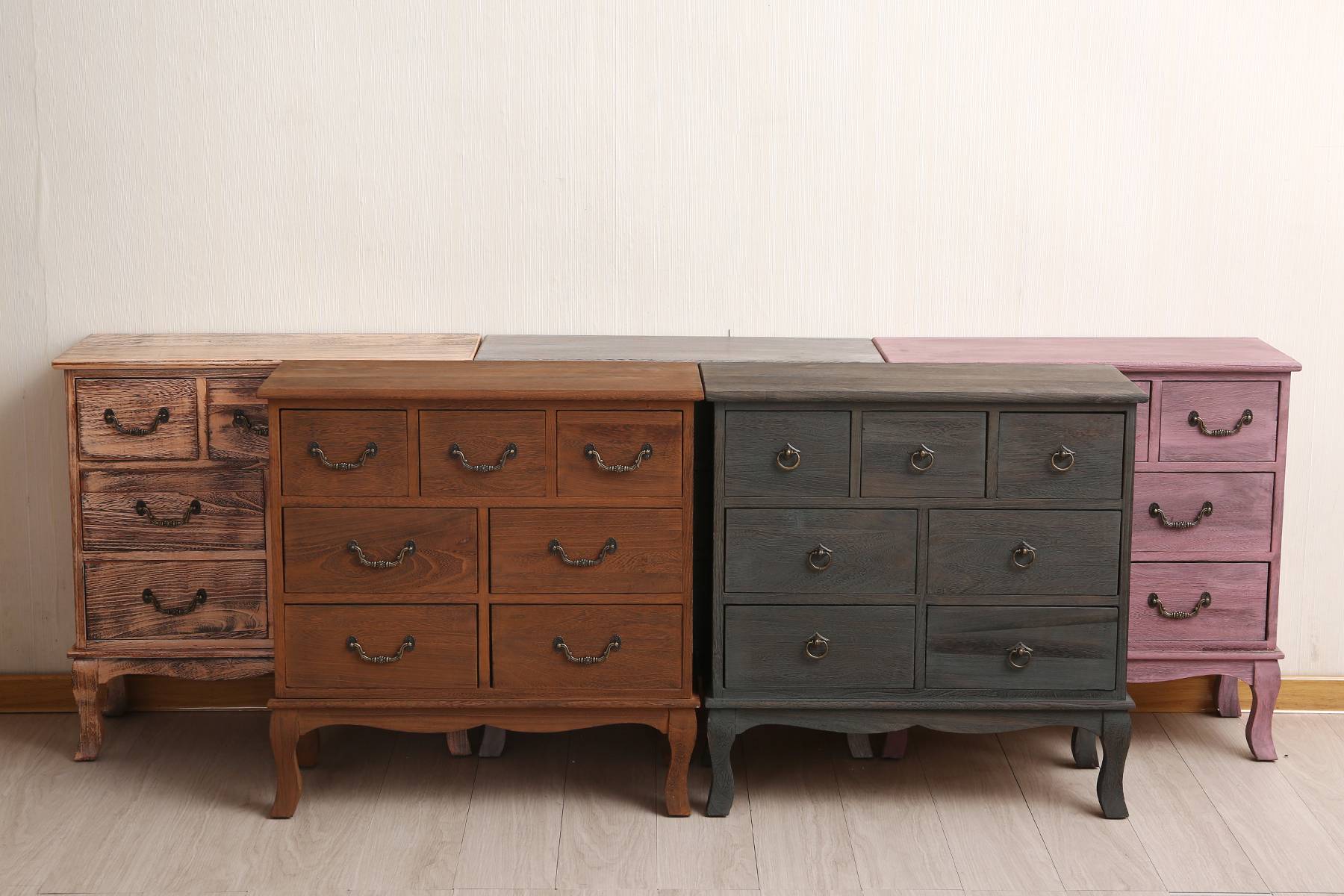 美式复古七斗柜实木带锁储物柜卧室简约抽屉柜客厅收纳柜装饰柜子