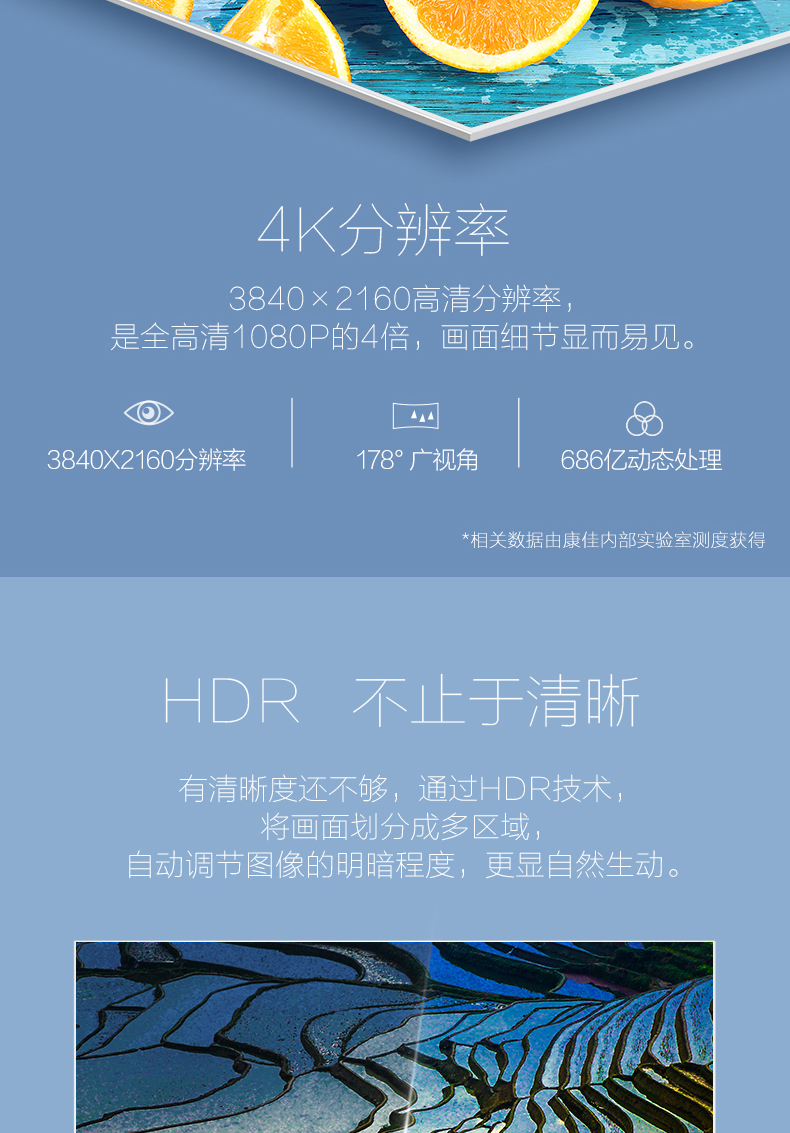 康佳（KONKA）B55U 55英寸4K超高清31核金属边框HDR智能液晶平板电视（银色）