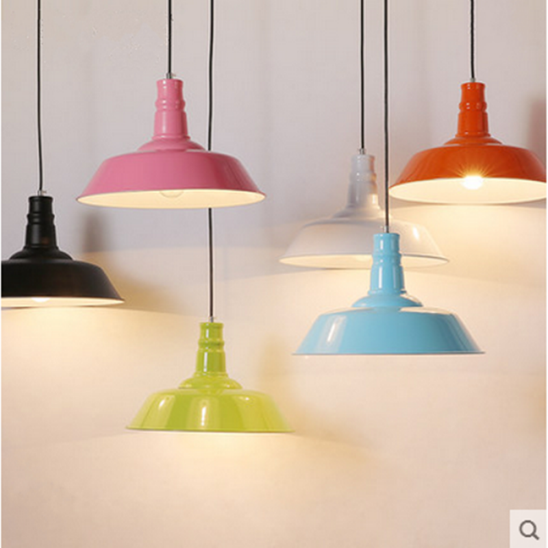 锅盖灯单头吧台北欧餐厅网咖现代简约火锅理店半圆彩色创意灯