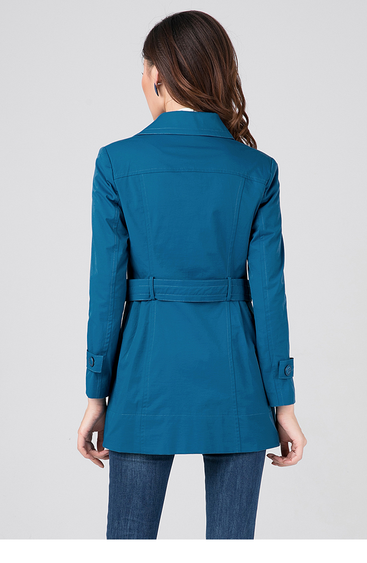 逸阳清双排扣中长款风衣0724