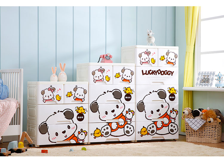 儿童衣柜整理箱卡通简约家用多层抽屉式收纳柜衣服储物柜