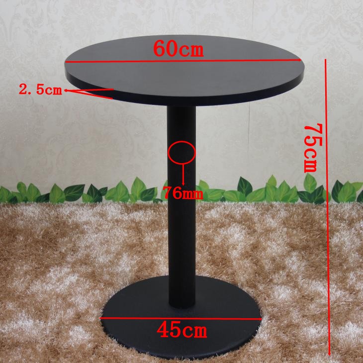 简约黑白色洽谈小圆桌咖啡桌甜品店快餐桌椅组合办公室接待方桌子