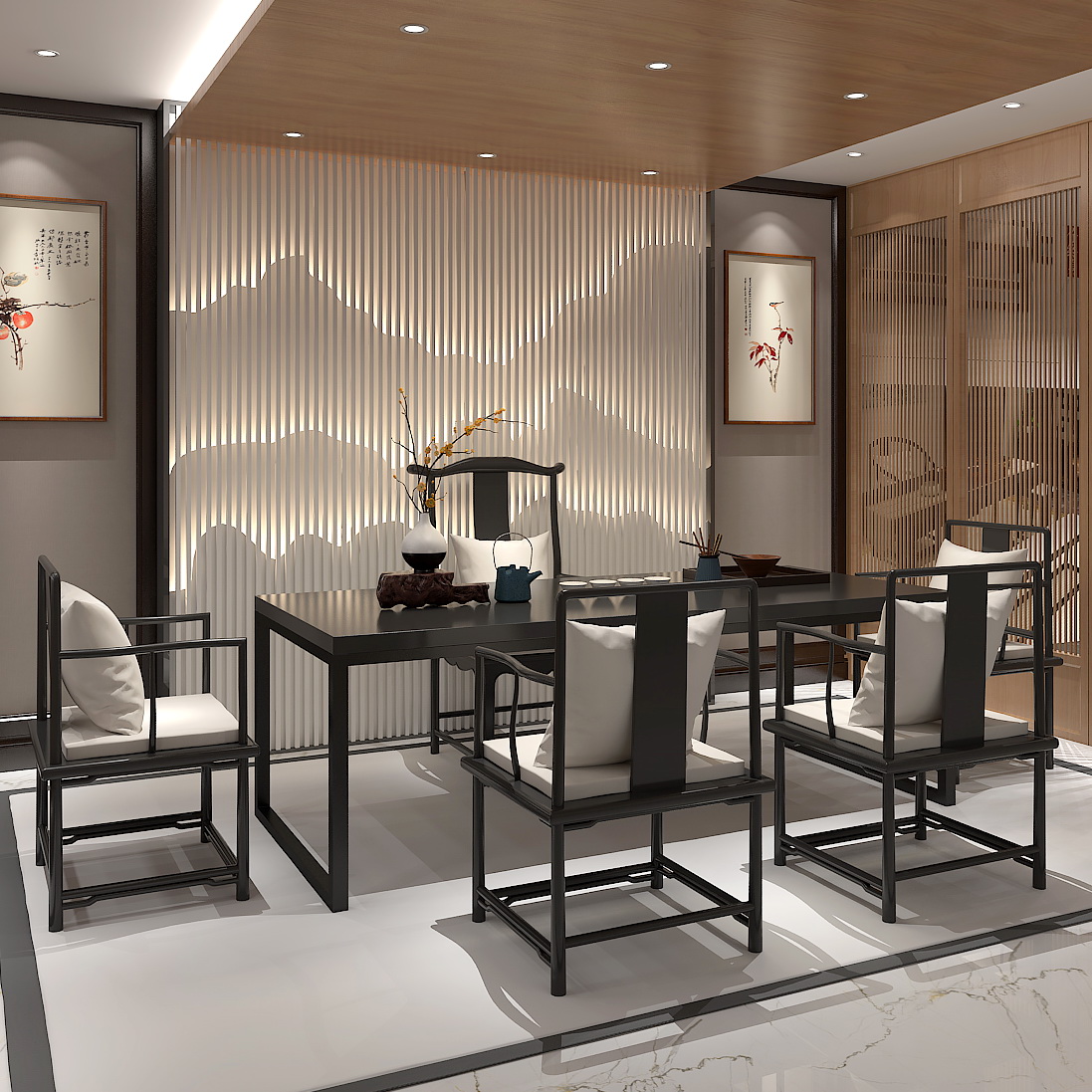 实木茶几茶桌椅组合简约功夫茶台简约复古原木新中式喝茶泡茶桌