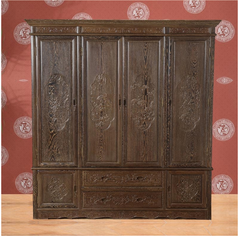 琪梦(qimeng)衣柜/衣帽间鸡翅木衣柜 琪梦红木家具鸡翅木顶箱柜实木大