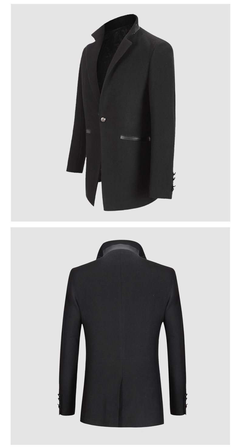 osd奥斯迪中年男士毛呢大衣羊毛中长款毛呢外套风衣修身呢子大衣15q08