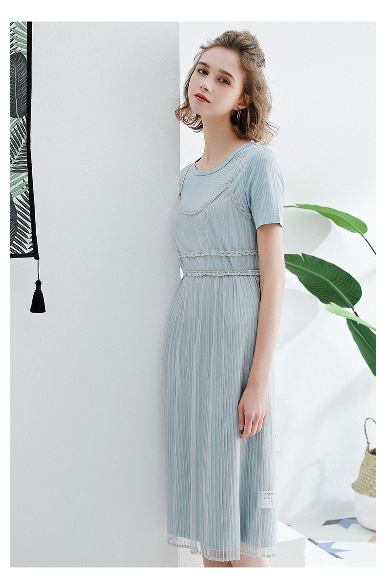 highday轩日休闲甜美t恤连衣裙不含外面吊带裙