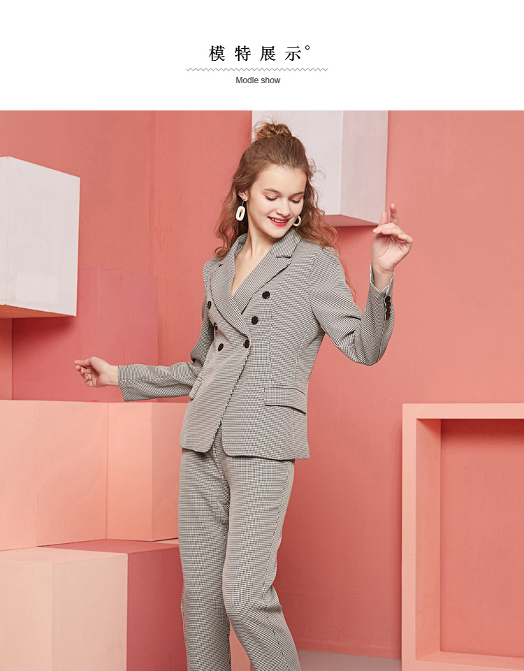 依尚街区职场女神西服套装女2019春新款时尚韩版修身显瘦两件套