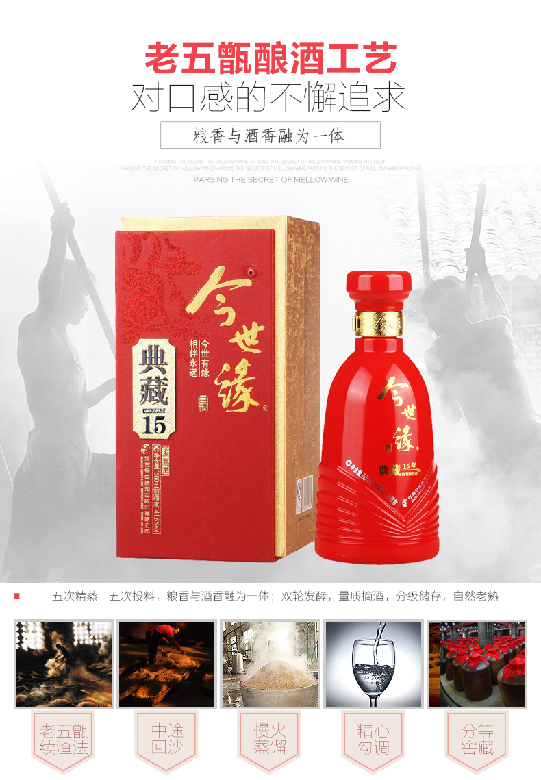 今世缘15年典藏42度6瓶箱