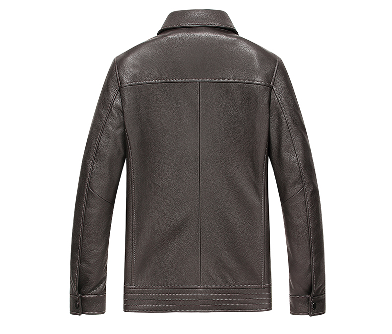 致臻豹新款进口鹿皮皮衣男式外套真皮皮衣男短款夹克休闲修身皮衣