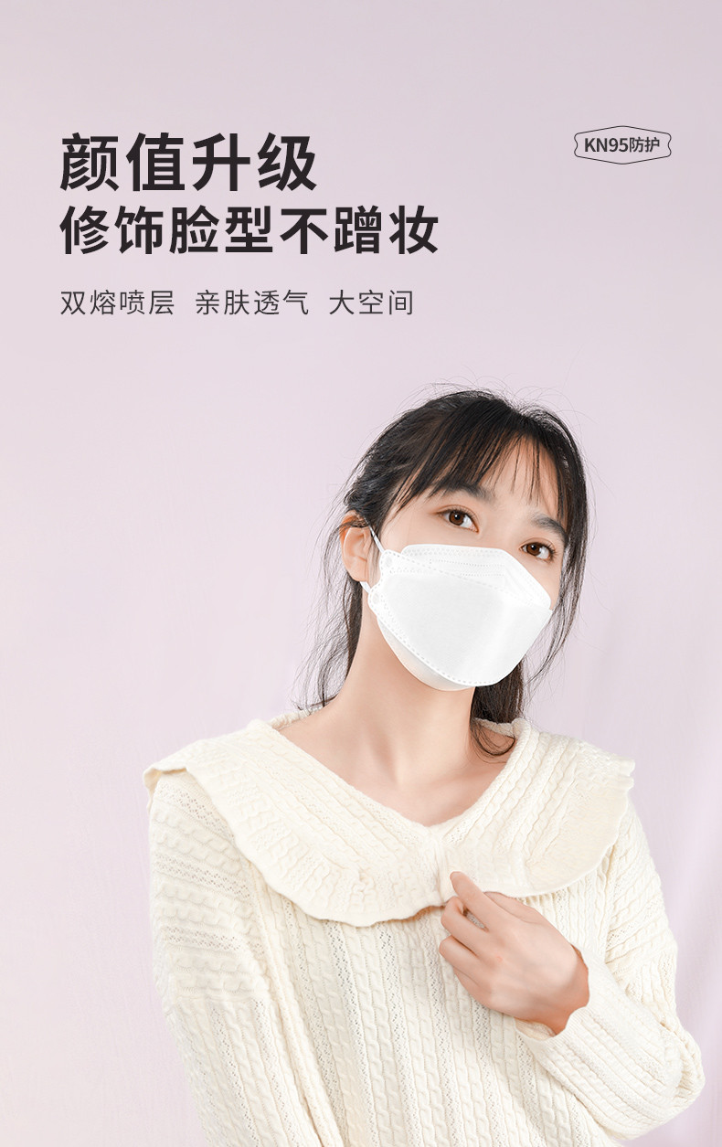 界面医疗kf鱼嘴型柳叶形kn95口罩4层3d立体防护独立装94