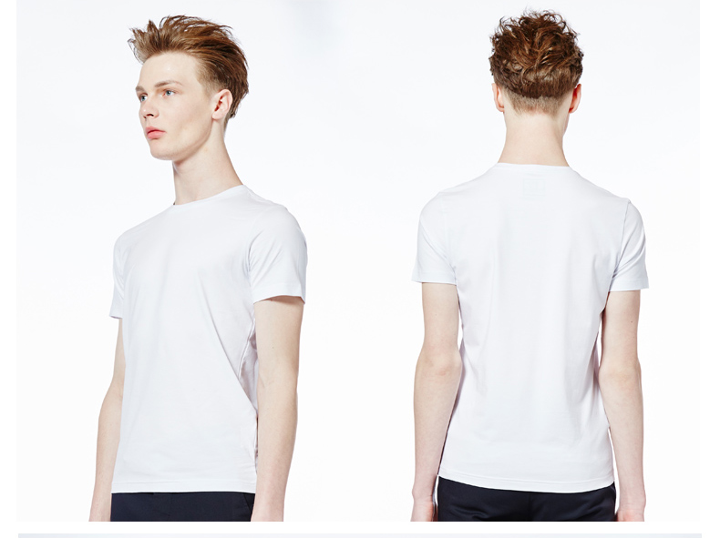 千兮510108短袖t恤男白色t恤男圆领修身半袖男打底衫修身男士夏季t恤