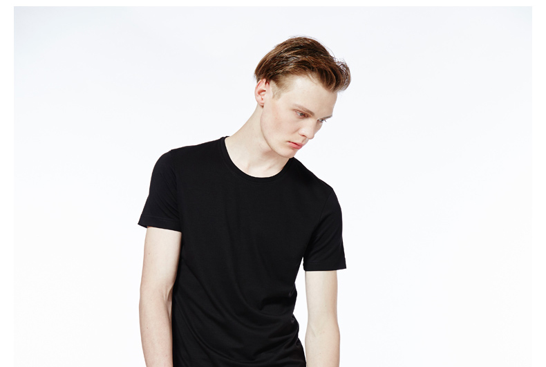 千兮510108短袖t恤男白色t恤男圆领修身半袖男打底衫修身男士夏季t恤