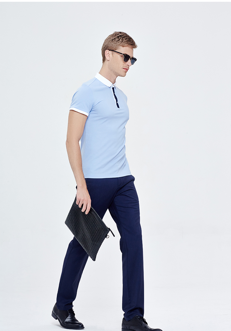 千兮510105英伦polo衫男2015男士短袖t恤修身翻领体恤简约纯色保罗衫