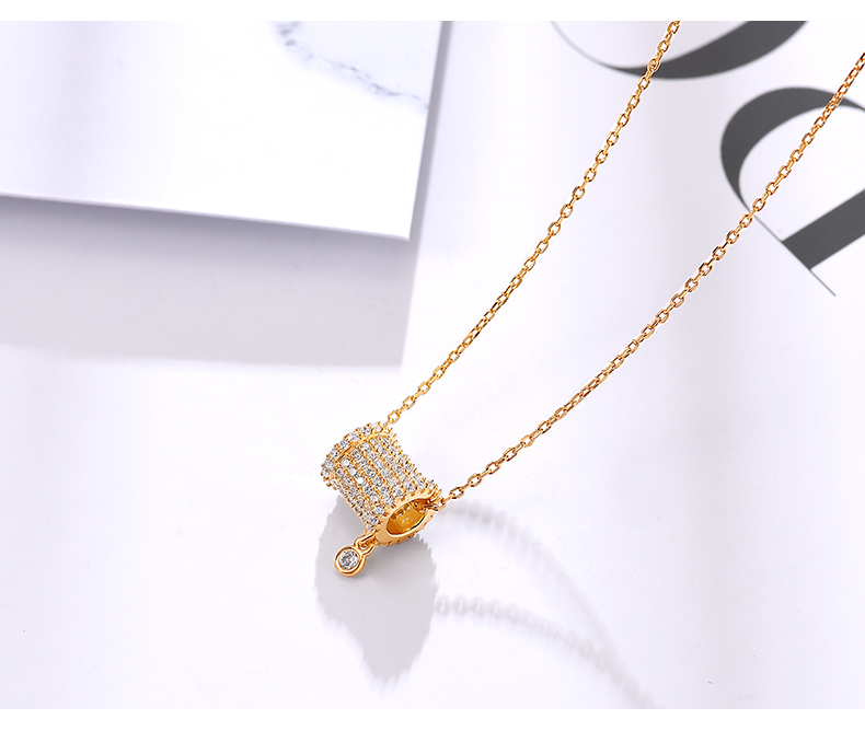 中国黄金s925小蛮腰吊坠套链