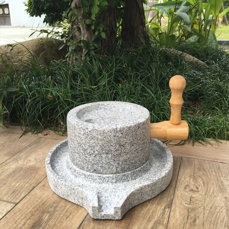 家用石磨青石小石磨 家用磨盘20*30cm手摇石磨手动豆浆机米粉机