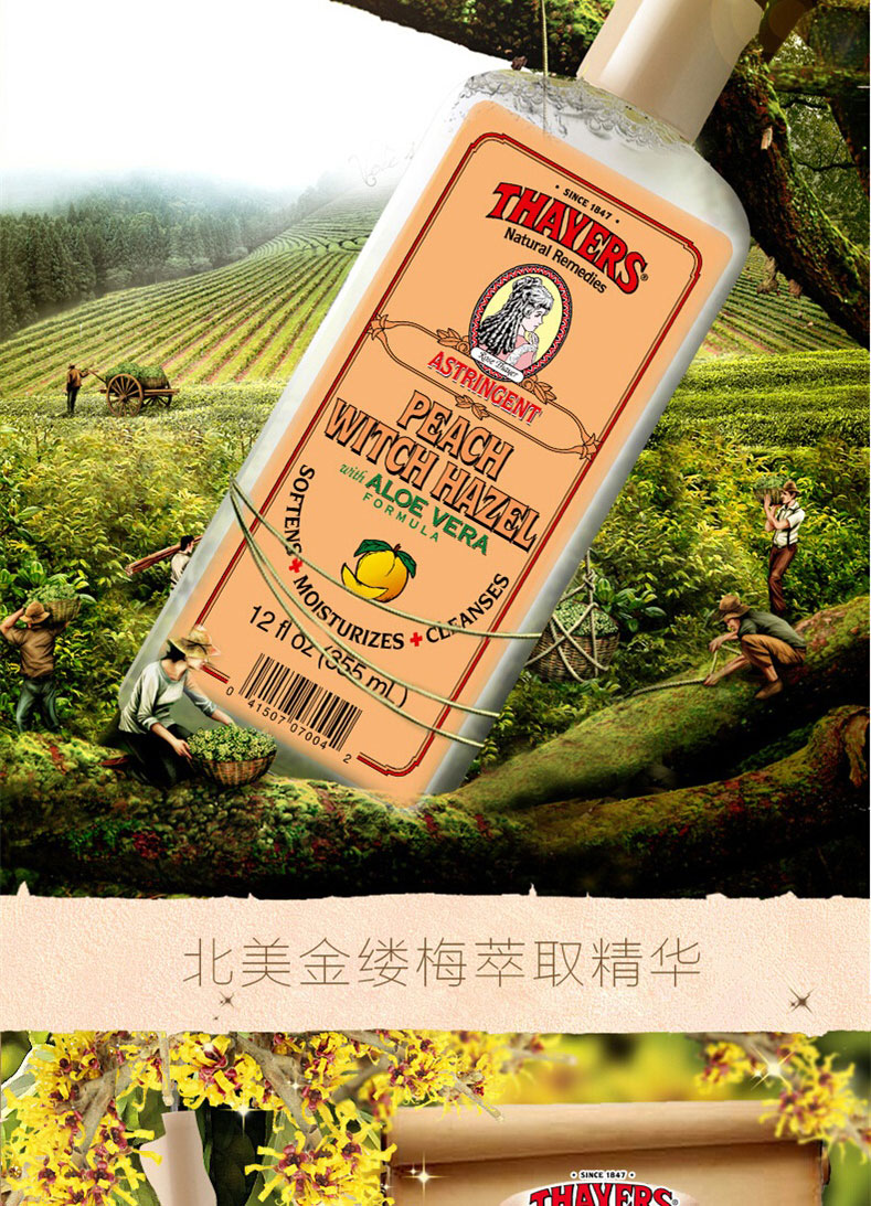 thayers津尔氏水蜜桃金缕梅爽肤水355ml