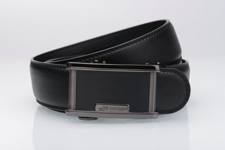 卡帝乐鳄鱼cartelo男士腰带商务休闲牛剖层自动扣皮带pm5v5160e黑色