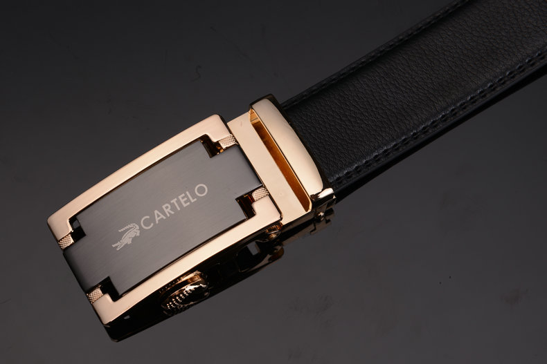 卡帝乐鳄鱼cartelo男士腰带商务休闲牛剖层自动扣皮带pw5h4425e黑色