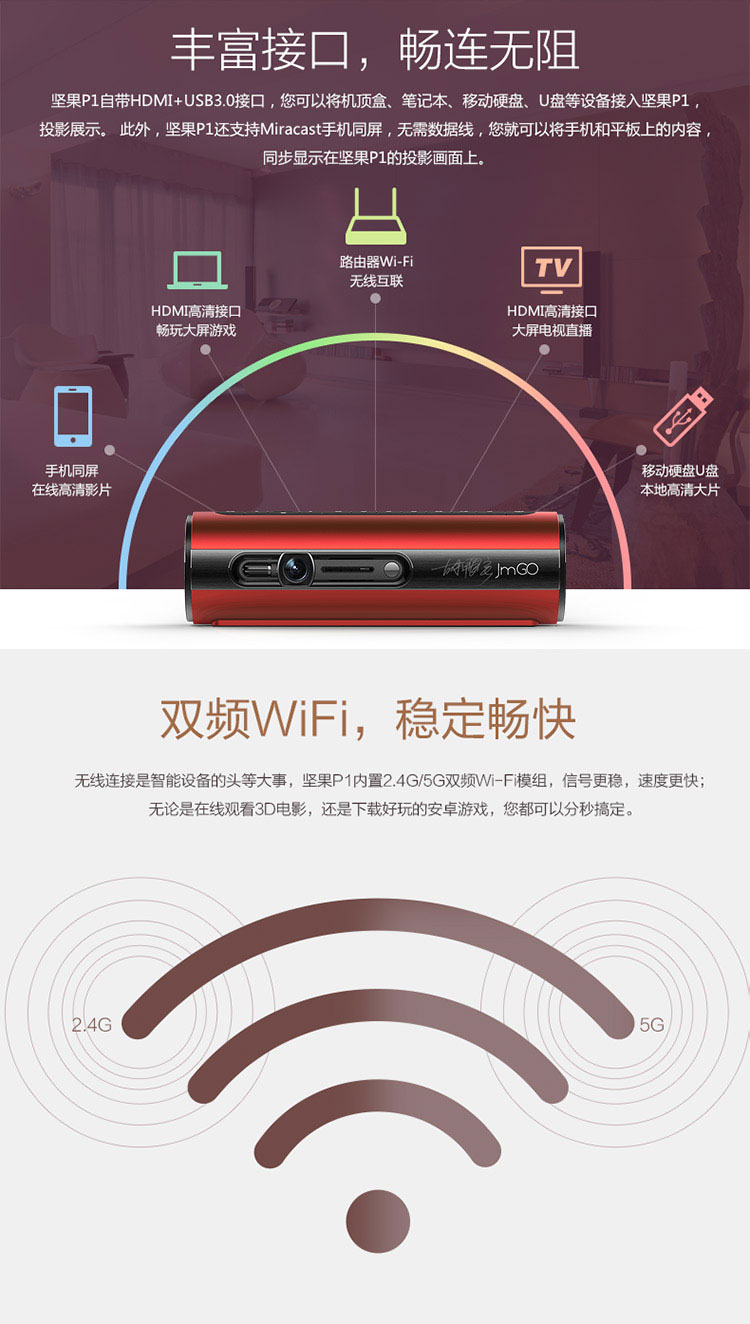 坚果p1投影仪使用教程图片